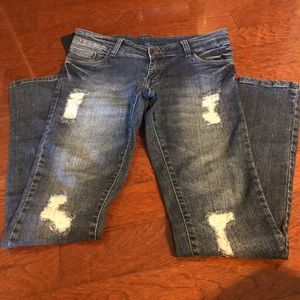 Skinny distressed jeans, New with tags, waist 30